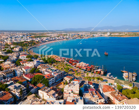 Didim Marina aerial panoramic view in Turkey Didim Marina aerial panoramic view in Turkey 139720320