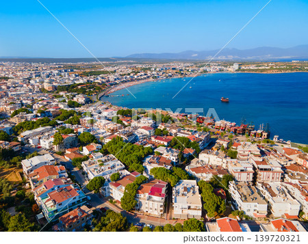 Didim city beach aerial panoramic view in Turkey Didim city beach aerial panoramic view in Turkey 139720321