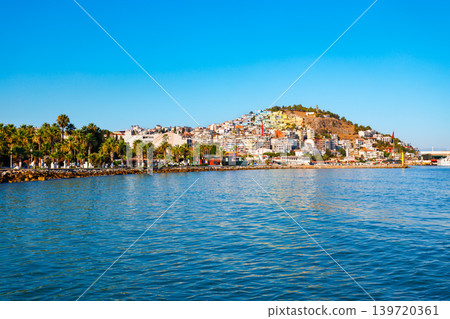 Kusadasi city seafront promenade in Aydin Province in Turkey Kusadasi city seafront promenade in Aydin Province in Turkey 139720361