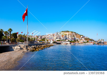 Kusadasi city seafront promenade in Aydin Province in Turkey Kusadasi city seafront promenade in Aydin Province in Turkey 139720368