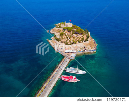 Pigeon Island aerial panoramic view in Kusadasi city, Turkey Pigeon Island aerial panoramic view in Kusadasi city, Turkey 139720371