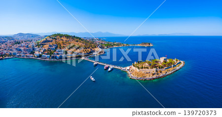 Pigeon Island aerial panoramic view in Kusadasi city, Turkey Pigeon Island aerial panoramic view in Kusadasi city, Turkey 139720373