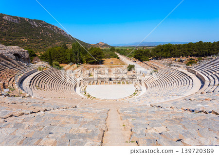 Ephesus Ancient Greek Theatre is located in Izmir Province in Turkey Ephesus Ancient Greek Theatre is located in Izmir Province in Turkey 139720389