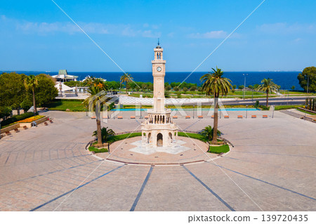 Izmir Clock Tower aerial view in Izmir city, Turkey Izmir Clock Tower aerial view in Izmir city, Turkey 139720435
