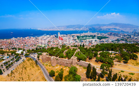 Kadifekale aerial panoramic view in Izmir city in Turkey 139720439