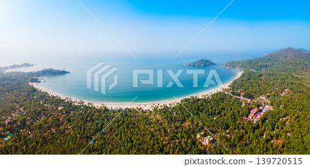 Palolem Beach aerial panoramic view in Goa, India Palolem Beach aerial panoramic view in Goa, India 139720515