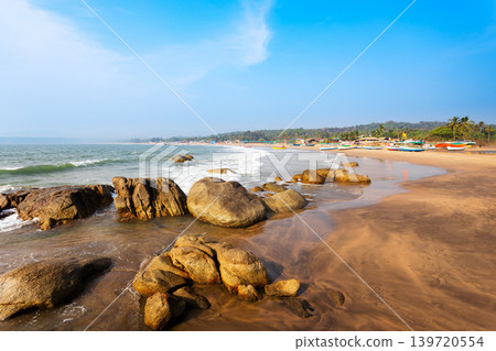 Beauty Agonda Beach in South Goa in India Beauty Agonda Beach in South Goa in India 139720554