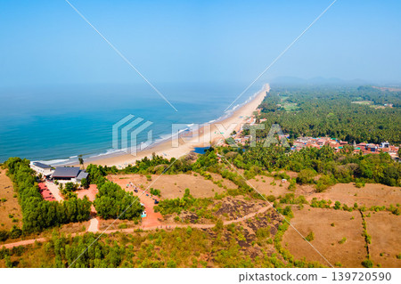 Gokarna Beach aerial panoramic view in India 139720590