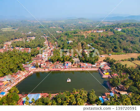 Koti Teertha pond aerial panoramic view in Gokarna Koti Teertha pond aerial panoramic view in Gokarna 139720591
