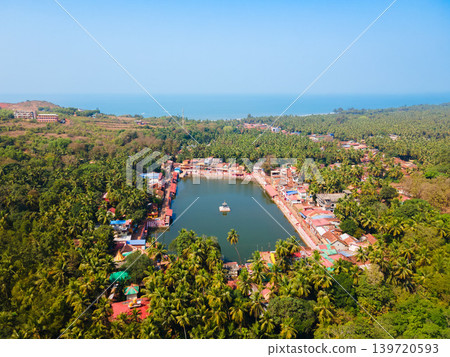 Koti Teertha pond aerial panoramic view in Gokarna Koti Teertha pond aerial panoramic view in Gokarna 139720593