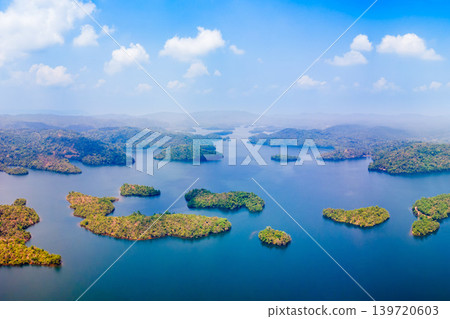 Talakalale Balancing Reservoir aerial panoramic view, India Talakalale Balancing Reservoir aerial panoramic view, India 139720603