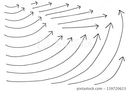 Pen-drawn arrow illustration material vector Pen-drawn arrow illustration material vector 139720623