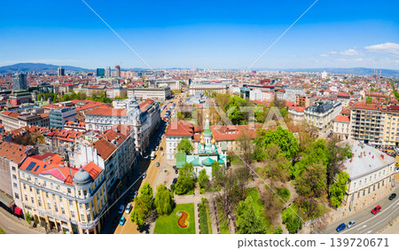 Russian Church aerial panoramic view in Sofia Russian Church aerial panoramic view in Sofia 139720671