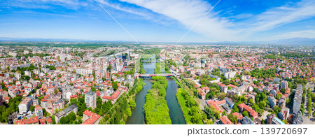 Plovdiv city centre aerial panoramic view in Bulgaria Plovdiv city centre aerial panoramic view in Bulgaria 139720697