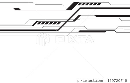 Abstract black circuit board technology connected lines electronics elements computer motherboard chip processor semiconductor digital on white background vector Abstract black circuit board technology connected lines electronics elements computer motherboard chip processor semiconductor digital on white background vector 139720746
