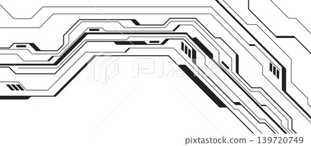 Abstract black circuit board technology connected lines electronics elements computer motherboard chip processor semiconductor digital on white background vector Abstract black circuit board technology connected lines electronics elements computer motherboard chip processor semiconductor digital on white background vector 139720749