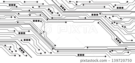 Abstract black circuit board technology connected lines electronics elements computer motherboard chip processor semiconductor digital on white background vector Abstract black circuit board technology connected lines electronics elements computer motherboard chip processor semiconductor digital on white background vector 139720750