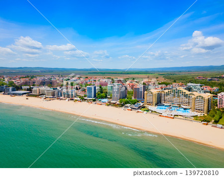 Sunny Beach or Slanchev Bryag aerial panoramic view, Bulgaria Sunny Beach or Slanchev Bryag aerial panoramic view, Bulgaria 139720810