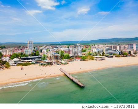 Sunny Beach or Slanchev Bryag aerial panoramic view, Bulgaria Sunny Beach or Slanchev Bryag aerial panoramic view, Bulgaria 139720811