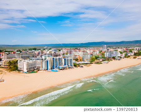 Sunny Beach or Slanchev Bryag aerial panoramic view, Bulgaria Sunny Beach or Slanchev Bryag aerial panoramic view, Bulgaria 139720813