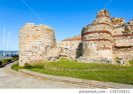 Western fortress wall in Nessebar city, Bulgaria 139720831