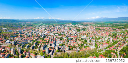Kazanlak city centre aerial panoramic view in Bulgaria Kazanlak city centre aerial panoramic view in Bulgaria 139720952