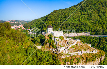 Aerial view of Old Town Fortress or Stari Grad in Uzice, Serbia Aerial view of Old Town Fortress or Stari Grad in Uzice, Serbia 139720987