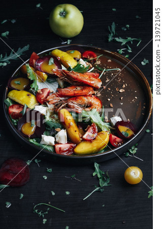 Delicious fruit and vegetable salad Delicious fruit and vegetable salad 139721045