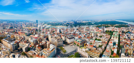 Aerial view of Republic Square in Belgrade center, Serbia Aerial view of Republic Square in Belgrade center, Serbia 139721112
