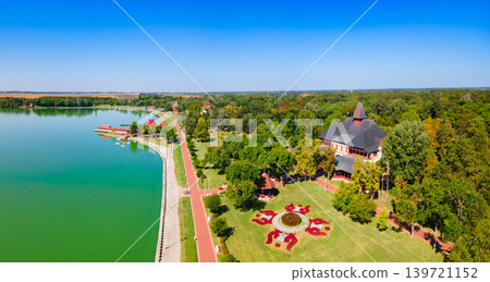 Aerial view of Grand Terrace and park at Palic Lake, Serbia Aerial view of Grand Terrace and park at Palic Lake, Serbia 139721152