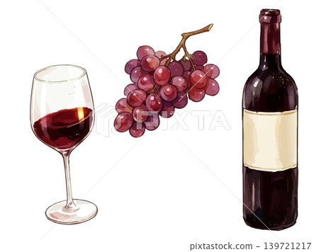 紅酒、白酒和氣泡酒的插圖 139721217