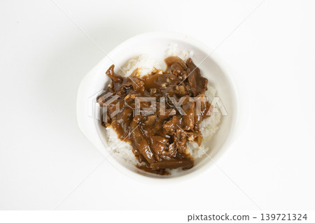 Hashed beef viewed from above Hashed beef viewed from above 139721324