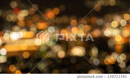 Abstract night view from Mt. Inasa, Nagasaki Prefecture 139721591