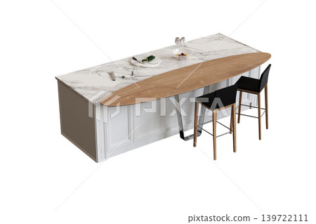 Kitchen furniture isolated on transparent background, 3d illustration, cg render Kitchen furniture isolated on transparent background, 3d illustration, cg render 139722111
