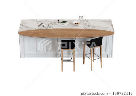 Kitchen furniture isolated on transparent background, 3d illustration, cg render Kitchen furniture isolated on transparent background, 3d illustration, cg render 139722112