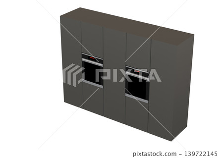 Kitchen furniture isolated on transparent background, 3d illustration, cg render Kitchen furniture isolated on transparent background, 3d illustration, cg render 139722145