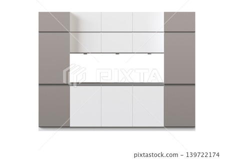 Kitchen furniture isolated on transparent background, 3d illustration, cg render Kitchen furniture isolated on transparent background, 3d illustration, cg render 139722174