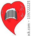Illustration of a heart that is angry and shouting 139722225