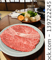Matsusaka beef sukiyaki meat, mushrooms, and hot pot vegetables 139722245