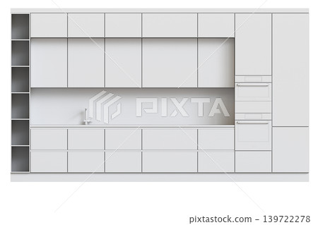 Kitchen furniture isolated on transparent background, 3d illustration, cg render Kitchen furniture isolated on transparent background, 3d illustration, cg render 139722278