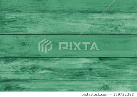 Green colored painted wooden board, horizontal planks texture, rustic wall surface, background Green colored painted wooden board, horizontal planks texture, rustic wall surface, background 139722388