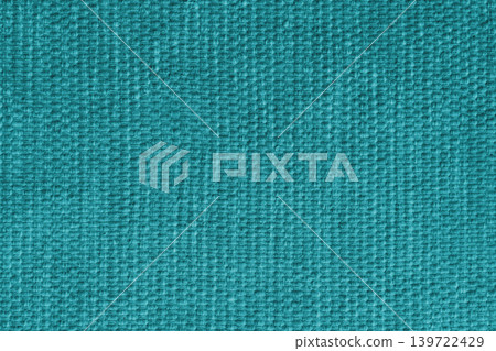 Turquoise upholstery fabric, cloth texture background with woven textile pattern, close up, macro Turquoise upholstery fabric, cloth texture background with woven textile pattern, close up, macro 139722429