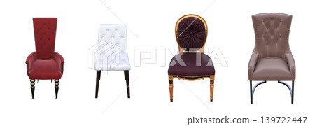office chair isolate on a transparent background, interior furniture, 3D illustration, cg render 139722447