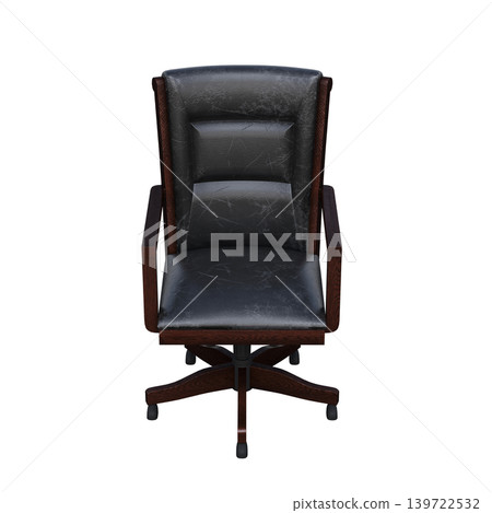 office chair isolate on a transparent background, interior furniture, 3D illustration, cg render 139722532