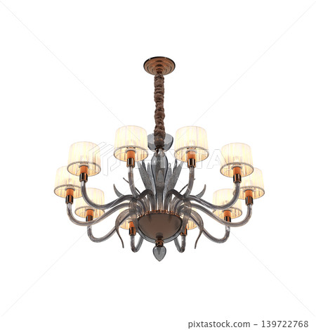 chandelier on the ceiling isolated on transparent background, hanging lamp, pendant light, 3D illustration, cg render chandelier on the ceiling isolated on transparent background, hanging lamp, pendant light, 3D illustration, cg render 139722768