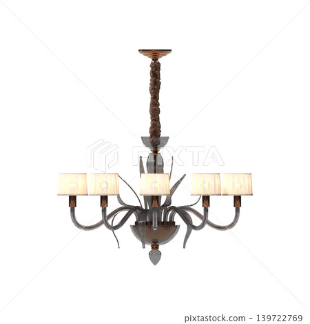 chandelier on the ceiling isolated on transparent background, hanging lamp, pendant light, 3D illustration, cg render chandelier on the ceiling isolated on transparent background, hanging lamp, pendant light, 3D illustration, cg render 139722769