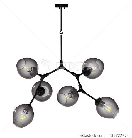 chandelier on the ceiling isolated on transparent background, hanging lamp, pendant light, 3D illustration, cg render chandelier on the ceiling isolated on transparent background, hanging lamp, pendant light, 3D illustration, cg render 139722774