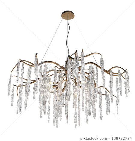 chandelier on the ceiling isolated on transparent background, hanging lamp, pendant light, 3D illustration, cg render chandelier on the ceiling isolated on transparent background, hanging lamp, pendant light, 3D illustration, cg render 139722784