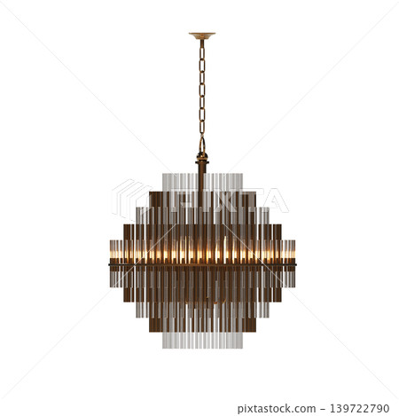 chandelier on the ceiling isolated on transparent background, hanging lamp, pendant light, 3D illustration, cg render chandelier on the ceiling isolated on transparent background, hanging lamp, pendant light, 3D illustration, cg render 139722790