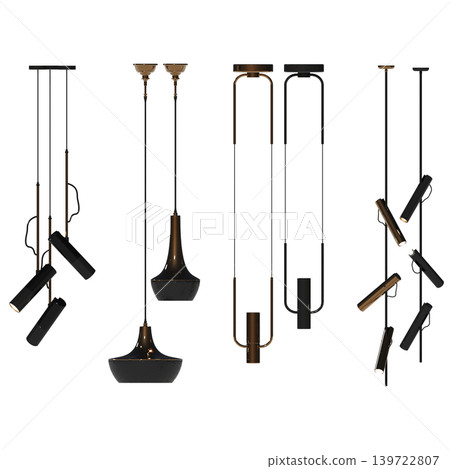 chandelier on the ceiling isolated on transparent background, hanging lamp, pendant light, 3D illustration, cg render chandelier on the ceiling isolated on transparent background, hanging lamp, pendant light, 3D illustration, cg render 139722807